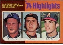 1975 Topps Mini Baseball Cards      007       Nolan Ryan/Steve Busby/Ken Bosman HL